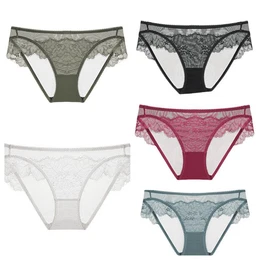 Slip 5 Stck Unterhosen, Spitze, Damenhschen, atmungsaktiv, bequem, sexy (Unterhose, Po-hebende, groe Gre Damendreiecksunterhose)