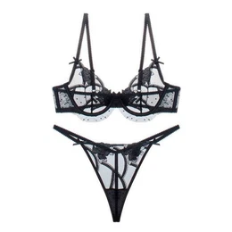 Slip Unterwsche-Set, sexy, gestickte Spitzenunterwsche, groe Brust, (Tanga-Hschen, BH-Set)
