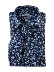 OLYMP Businesshemd Luxor comfort fit Dunkelblau/Lila/Blau/Hellblau