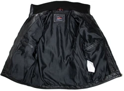 MDM Lederjacke Biker Stil Grau/Schwarz/Dunkelgrau