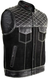 MDM Weste Custom Biker Hunter Schwarz/Grau/Dunkelgrau