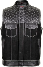 Lederweste Custom Biker Lederweste Nubuk mit Reiverschluss Hunter Bikerweste