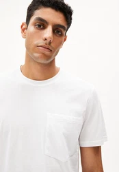 Armedangels T-Shirt MAARKOS POCKET Weiß/Creme