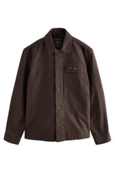 Next Hemdjacke Leinwand-Hemdjacke Braun/Dunkelbraun/Khaki