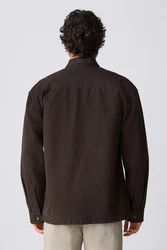 Next Hemdjacke Leinwand-Hemdjacke Braun/Dunkelbraun/Khaki