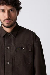 Next Hemdjacke Leinwand-Hemdjacke Braun/Dunkelbraun/Khaki