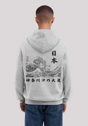 F4NT4STIC Kapuzenpullover Kanagawa Welle Golden Gai Hellgrau/Grau