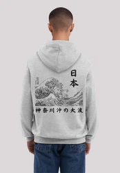 F4NT4STIC Kapuzenpullover Kanagawa Welle Golden Gai Hellgrau/Grau