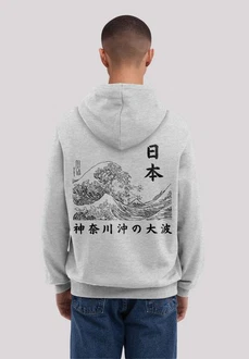 F4NT4STIC Kapuzenpullover Kanagawa Welle Golden Gai Hellgrau/Grau