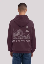 F4NT4STIC Kapuzenpullover Kanagawa Welle Golden Gai Fliederfarben/Dunkelrot/Bordeaux/Lila