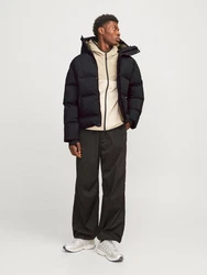Jack & Jones JcoAlpha Puffer mit Kapuze Langarmhemd und Steppjacke 