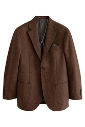 Next Sakko Signature Moons British Wool Sakko (1-tlg) Braun/Dunkelbraun