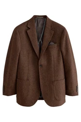 Next Sakko Signature Moons British Wool Sakko (1-tlg) Braun/Dunkelbraun