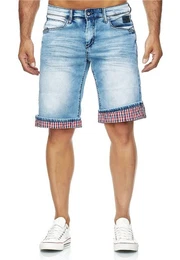 Shorts Dunster mit kariertem Umschlag