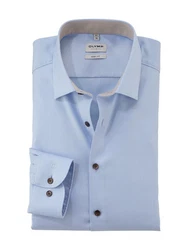 OLYMP Businesshemd Level Five body fit Dezentes Muster Dunkelblau/Hellblau/Pastell