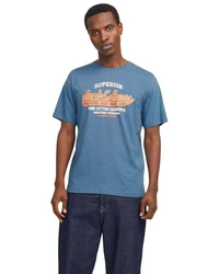 Jack & Jones Print-Shirt (Spar Set, 3er-Pack) Blau/Hellblau