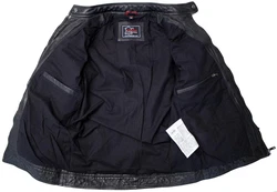 MDM Herren Freizeit Biker Lederjacke Schwarz/Braun/Grau/Dunkelgrau