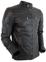 Lederjacke Herren Freizeit Biker Lederjacke aus echtem Leder Leichte Bikerjacke