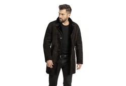 S&A Ledermoden Lederjacke Drake (1-St) Dunkelbraun/Dunkelrot/Bordeaux/Braun