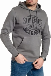 Jack & Jones Kapuzensweatshirt mit Kängurutasche Dunkelgrau/Silber/Grau/Braun