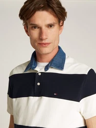 Tommy Hilfiger Poloshirt RUGBY STRIPE RELAXED POLO elfenbein/staunacht