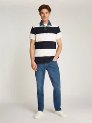 Tommy Hilfiger Poloshirt RUGBY STRIPE RELAXED POLO elfenbein/staunacht
