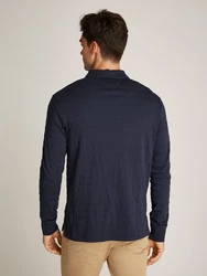 Tommy Hilfiger Langarm-Poloshirt MERC JACQUARD STRIPE LS REG POLO blau