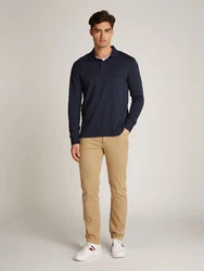 Tommy Hilfiger Langarm-Poloshirt MERC JACQUARD STRIPE LS REG POLO blau