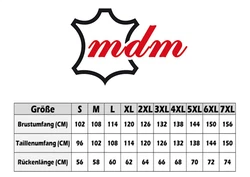 MDM Herren Lederweste Braun/Beige