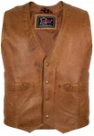 MDM Herren Lederweste Braun/Beige