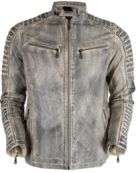 MDM Bikerjacke Herren Creme/Grau/Hellgrau/Dunkelgrau
