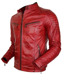 MDM Bikerjacke Herren Rot/Dunkelrot