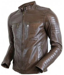Bikerjacke Herren Lamm Nappa Lederjacke Leichte Sommer Biker Lederjacke