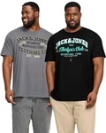 Jack & Jones Print-Shirt (2er-Pack) Dunkelgrün/Schwarz/Rot/Grün