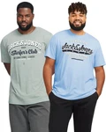 Jack & Jones Print-Shirt (2er-Pack) Blau/Hellblau/Grau