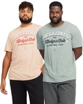 Jack & Jones Print-Shirt (2er-Pack) Grün/Grau/Lila/Khaki/Blau/Türkis Jack & Jones Print-Shirt (2er-Pack) Grün/Grau/Lila/Khaki/Blau/Türkis
