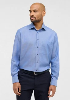 Eterna Langarmhemd COMFORT FIT NON IRON Hellblau/Dunkelblau/Blau