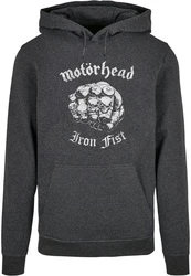 Merchcode Kapuzensweatshirt Herren Motorhead Iron Fist Basic Hoody Dunkelgrau/Grau/Rot