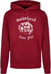 Merchcode Kapuzensweatshirt Herren Motorhead Iron Fist Basic Hoody Rot/Dunkelrot