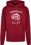 Merchcode Kapuzensweatshirt Herren Motorhead Iron Fist Basic Hoody Rot/Dunkelrot