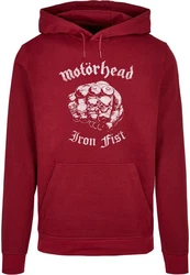 Merchcode Kapuzensweatshirt Herren Motorhead Iron Fist Basic Hoody Rot/Dunkelrot