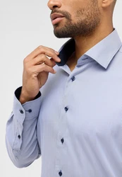 Eterna Langarmhemd MODERN FIT EASY IRON Dunkelblau/Hellblau/Blau