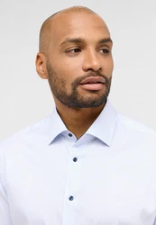 Eterna Langarmhemd MODERN FIT EASY IRON Hellblau/Weiß/Blau