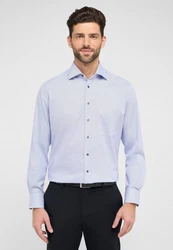 Eterna Langarmhemd MODERN FIT NON IRON Hellblau/Blau