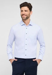 Eterna Langarmhemd MODERN FIT NON IRON Hellblau/Blau