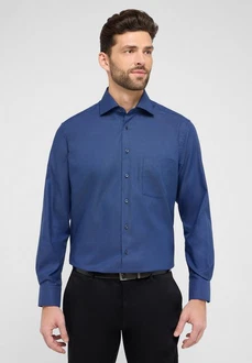 Eterna Langarmhemd MODERN FIT NON IRON Blau/Dunkelblau