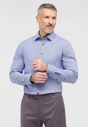 Eterna Langarmhemd SLIM FIT NON IRON Hellblau/Blau/Grau