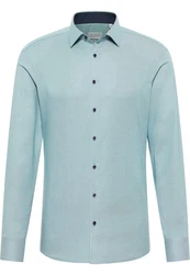 Eterna Langarmhemd SLIM FIT NON IRON Hellblau/Blau