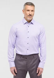 Eterna Langarmhemd SLIM FIT NON IRON Lila