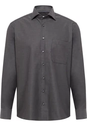 Eterna Langarmhemd COMFORT FIT NON IRON Dunkelgrau/Grau/Khaki